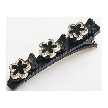 Braided Hair Clips, Double Bangs Hair Clips Braided Hair, Satin Rhinestone Fabric Hair Bands (1PCS, 7#Sakura)