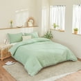 thumbnail image 2 of Move Over Sage Green Comforter Set Queen, White Pom Poms Pattern, Boho Bedding Sets, Soft Microfiber Filling Duvet Set, 2 of 7