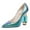 Turquoise Studded, variant on FSJ Women Sexy Crystal Chunky Block High Heel Pumps Rhinestone Pointed Closed Toe Slip On Bridal Party Wedding Dressy Shoes Size 8 Multicolor Rhinestones