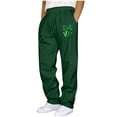 thumbnail image 2 of DayScoop Summer Pants for Men Casual Trousers Big & Tall Fashion St. Patrick's Day Print Pocket Lacing Elastic Waist Straight Sporty Work Full Length Pants Plus Size, 2 of 5