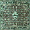 thumbnail image 1 of Ahgly Company Machine Washable Indoor Square Persian Turquoise Blue Traditional Area Rugs, 8' Square, 1 of 4
