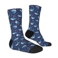 thumbnail image 2 of Goofa Cartoon Sharks2 Printed Men's Crew Socks, Soft Durable Breathable Moisture-Wicking with Odor Control Cotton socks, 2 of 9