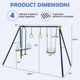 thumbnail image 2 of Gymax 440 lbs Swing Set 3-in-1 Kids Swing Stand w/ Swing Gym Rings Glider for Backyard, 2 of 10