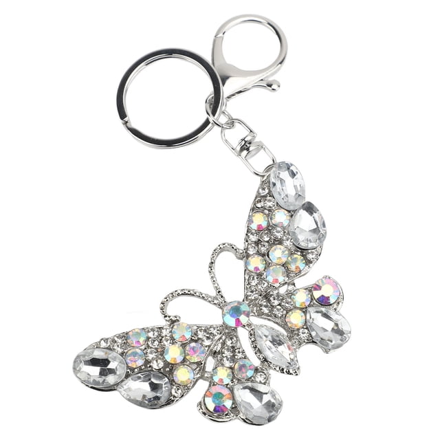 Llavero De Mariposa De Dhinestone, Encanto De La Bolsa De Llaves De Cristal Para Mujeres Para El Bolso De Llave De Llave Del Automóvil, Con Cierre, Ideal Para Cumpleaños,
