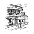 thumbnail image 2 of Tavoletti, Anne 15x18 White Modern Wood Framed Museum Art Print Titled - Cafe Sketch I, 2 of 4
