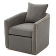 thumbnail image 4 of Leumius Swivel Accent Chair, Upholstered Club Chair Barrel Sofa Chair for Living Room, Reading Corner and Small Spaces, Light Grey, 4 of 9