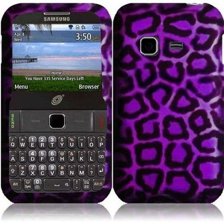 Insten For Samsung S390G(Net 10, Straighttalk) Rubberized Design Case - Purple Leopard
