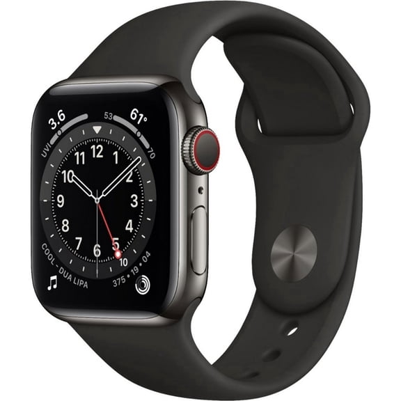 Pre-Owned Apple Watch Series 6 (GPS LTE) 40mm Graphite Stainless Steel Case & Black Sport Band ( Fair)