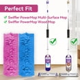 thumbnail image 2 of 4 Pack Reusable Power Mop Refill Pads, Machine Washable Microfiber Mop Heads Compatible with SwifferPower Mop, Dry & Wet Dual Use, 2 Pink 2 Blue, 2 of 9