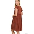 thumbnail image 3 of Zenana Women's Sleeveless Jersey Ruffle Tiered Knee Length Swing Midi Dress, 3 of 4