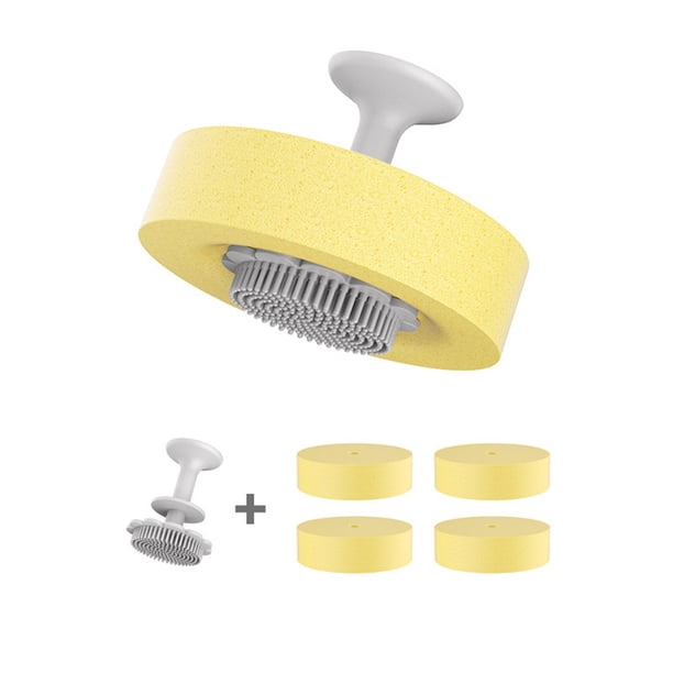 pstuiky Esponja para lavar platos, cepillo para ollas, herramienta de limpieza de cocina, paño descontaminante y limpiador con ventosa, esponja desmontable.