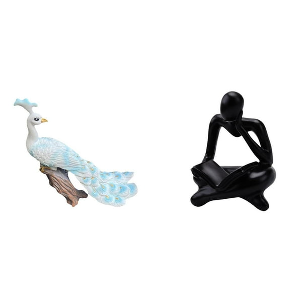 Escultura De Pavo Real Con Forma De Pensador Abstracto, Figura Decorativa Para Jardín, Artesanía, Estatua Para Decoración Del Hogar, Patio, Mesa, Sala De Estar, Estantería De Oficina.