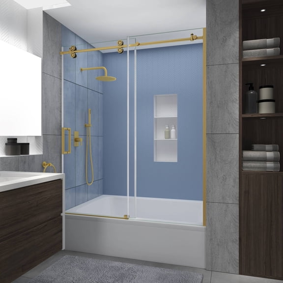 Aston TDR978EZ.UC-BG-6070-L Langham Xl 70" High X 60" Wide Sliding Frameless Tub Door -
