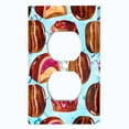 thumbnail image 2 of Metal Light Switch Wall Plate Outlet Cover (Coffee Mocha Candy Bean Toffee Swirl Teal Heart - Single Duplex), 2 of 2