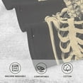 thumbnail image 5 of Yayeee 100% Cotton Hand Towels for Bathroom 16" x 28" Kitchen Towel, Black Skeleton, 5 of 7