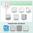 thumbnail image 3 of Ganchos de ventosa grandes transparentes reutilizables para trabajo pesado, ganchos fuertes para baño, vidrio y todas las superficies lisas en el interior (paquete de 2), 3 of 5