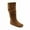 CHESTNUT, variant on Women’s Boots Knee High Slouch Boots with Side Zipper Comfortable Pull-On Flat Fall & Winter Fashion Boots