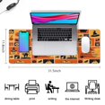 thumbnail image 5 of Long Mouse Pads for Desk,Patchwork Halloween Pattern Desk Mats on Top Of Desks, Desk Mouse Pad Extra Large with 3mm Non-Slip Base and Stitched Edge for Gaming,Office,Work,Home 31.5x11.8in, 5 of 5
