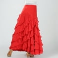 thumbnail image 6 of Yunhgft Flamenco Ballroom Dance Costume Waltz Long Skirt , as described Red, 6 of 9