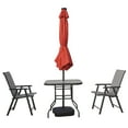 thumbnail image 6 of LeisureMod 9 ft. Outdoor Tilt Market Umbrella with Powder-Coated Steel Frame and Fillable Base for Modern Home, Patio, Backyard Sierra Collection in Red, 6 of 11