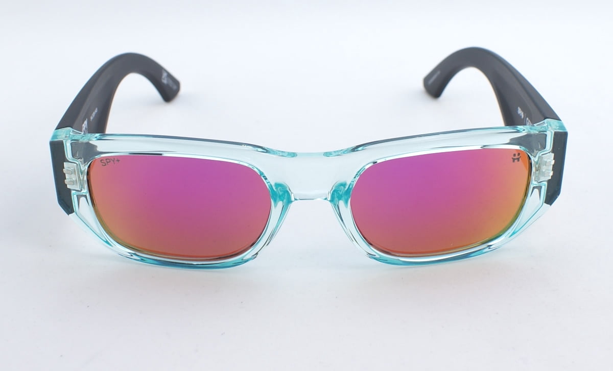 SPY Bold Purple Rectangular Sunglasses Amazon.com: Spy Monolith Sunglasses Translucent Dark Purple  main image 2