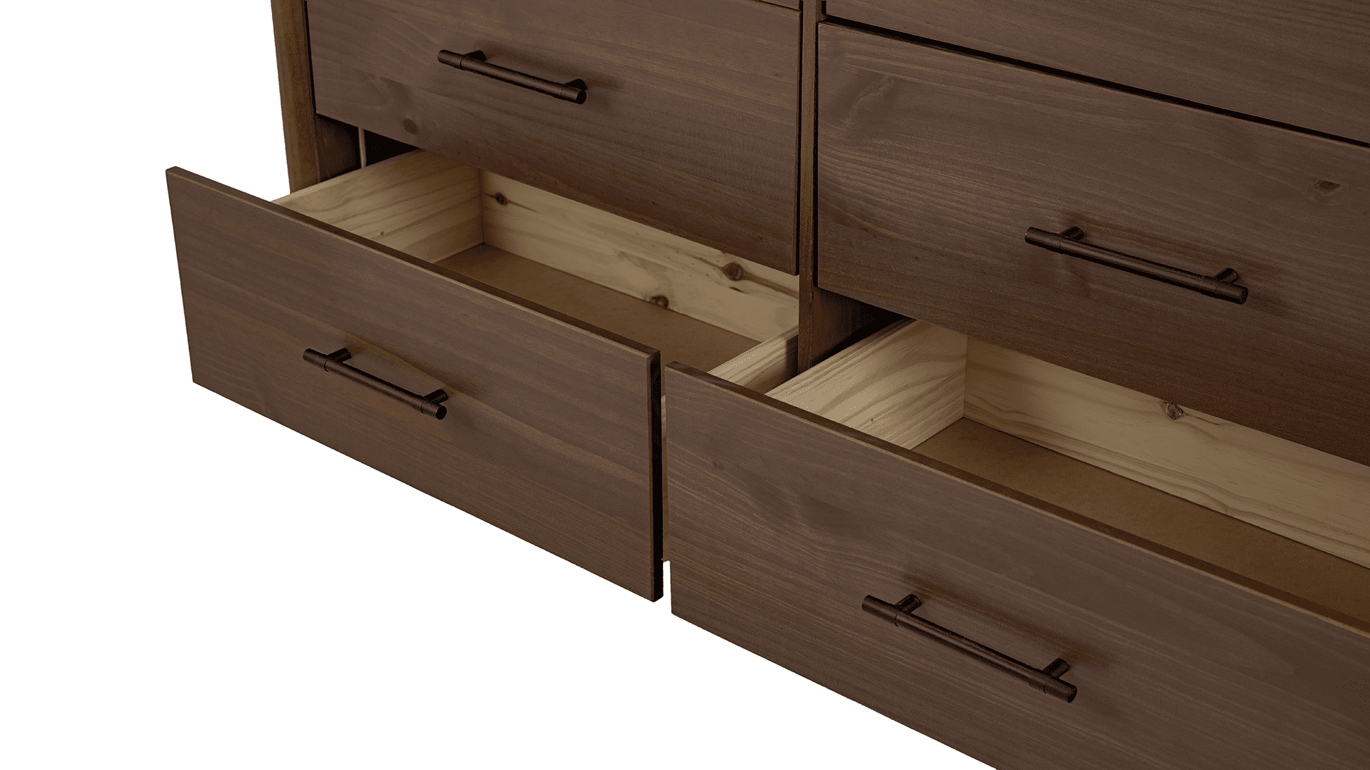 Josiah Solid Wood 6 Drawers Dresser Brown - for Adults and Teens