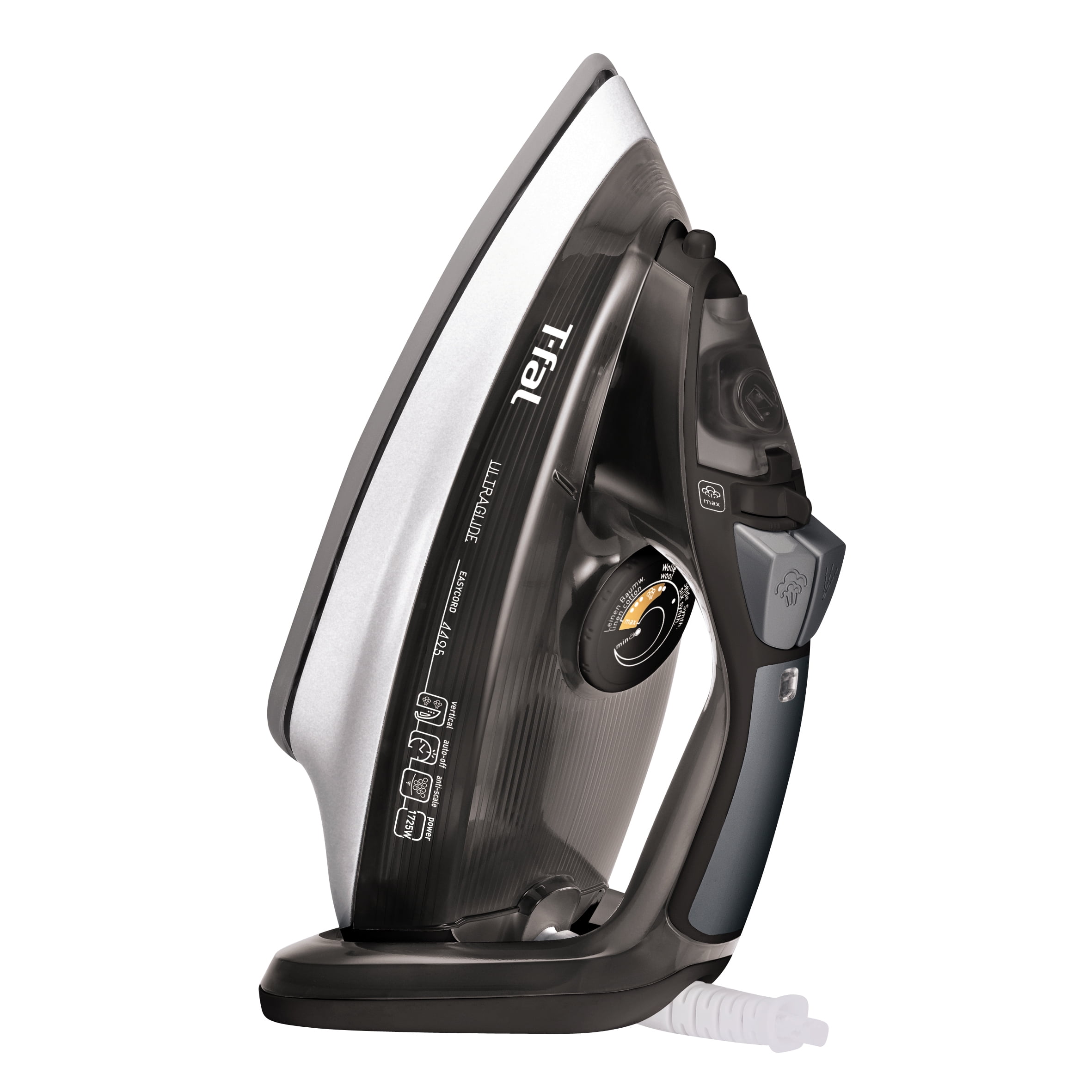 T-Fal Ultraglide Easy Cord Iron, Black and Silver - Walmart.com T-Fal Ultraglide Easy Cord Iron, Black and Silver - Walmart.com
