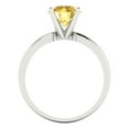 thumbnail image 4 of Solitaire Engagement Ring for Women - 1.5ct Simulated Yellow Diamond in 14K White Gold Promise Ring, 4 of 6
