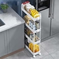 thumbnail image 4 of Household Floor Storage Rack Living Room Bedroom Storage Trolley Movable Multi-layer Kitchen Gap Storage Rack, 4 of 4