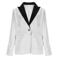 thumbnail image 4 of RXMEKW Slim Lapel Blazer for Women Long Sleeve Button Front Office Jacket for Work Solid Color, 4 of 9