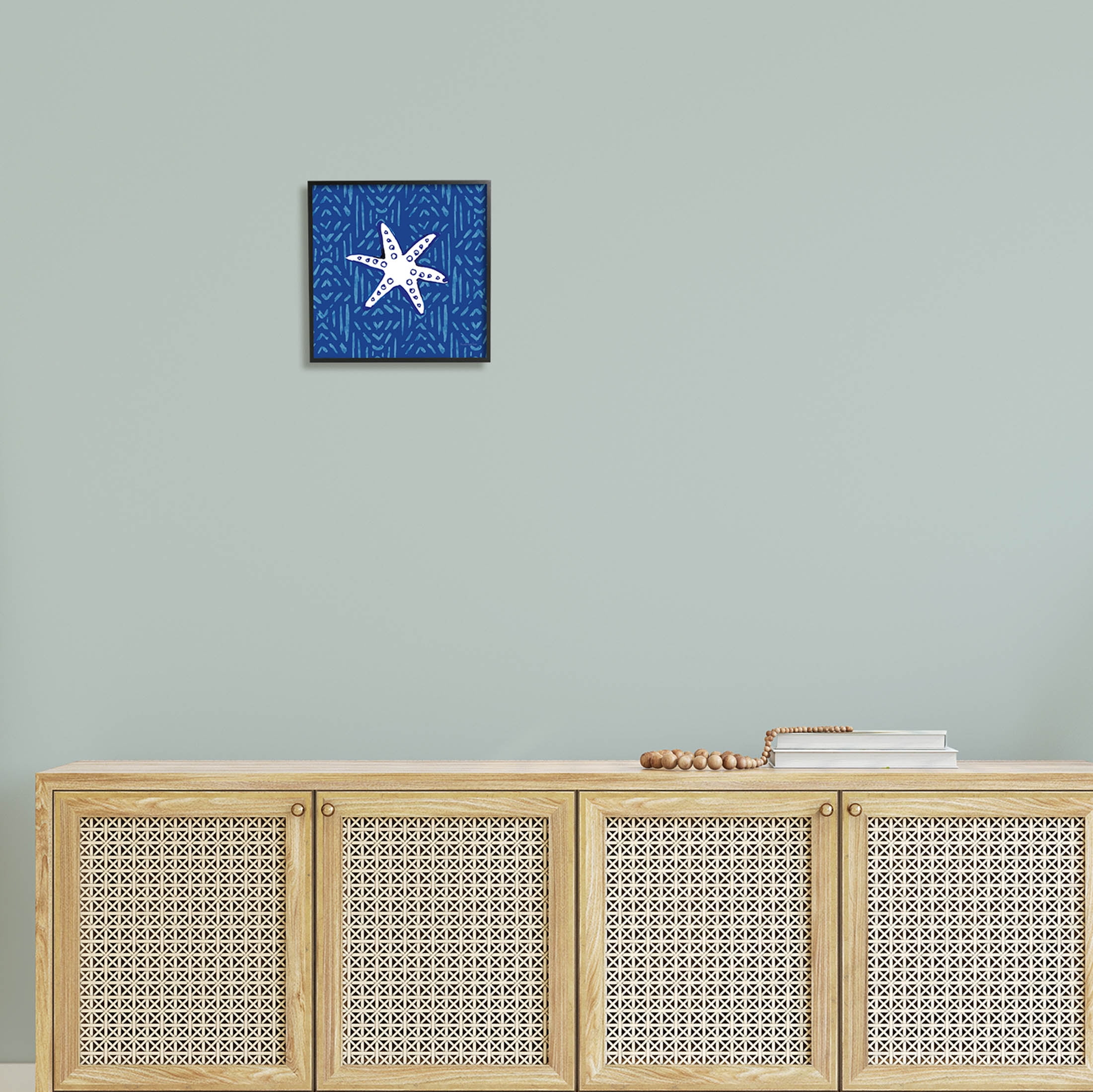 Stupell Industries Bold Starfish Coastal Beach Life Graphic Art Black Framed Art Print Wall Art, Design by Mercedes Lopez Charro