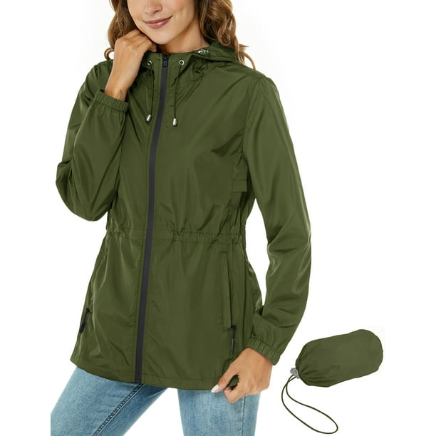 Avoogue Womens Raincoat Waterproof Rain Jacket Lightweight Packable
