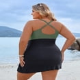 thumbnail image 2 of OUSITAID Women Plus Size Swimsuit One Piece Tummy Control Bathing Suits Swim Suits  (4XL  Black Green), 2 of 6
