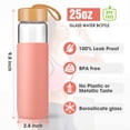 thumbnail image 3 of Botella de agua Yomious Glass de 750 ml con tapa y funda de bambú, 3 of 8