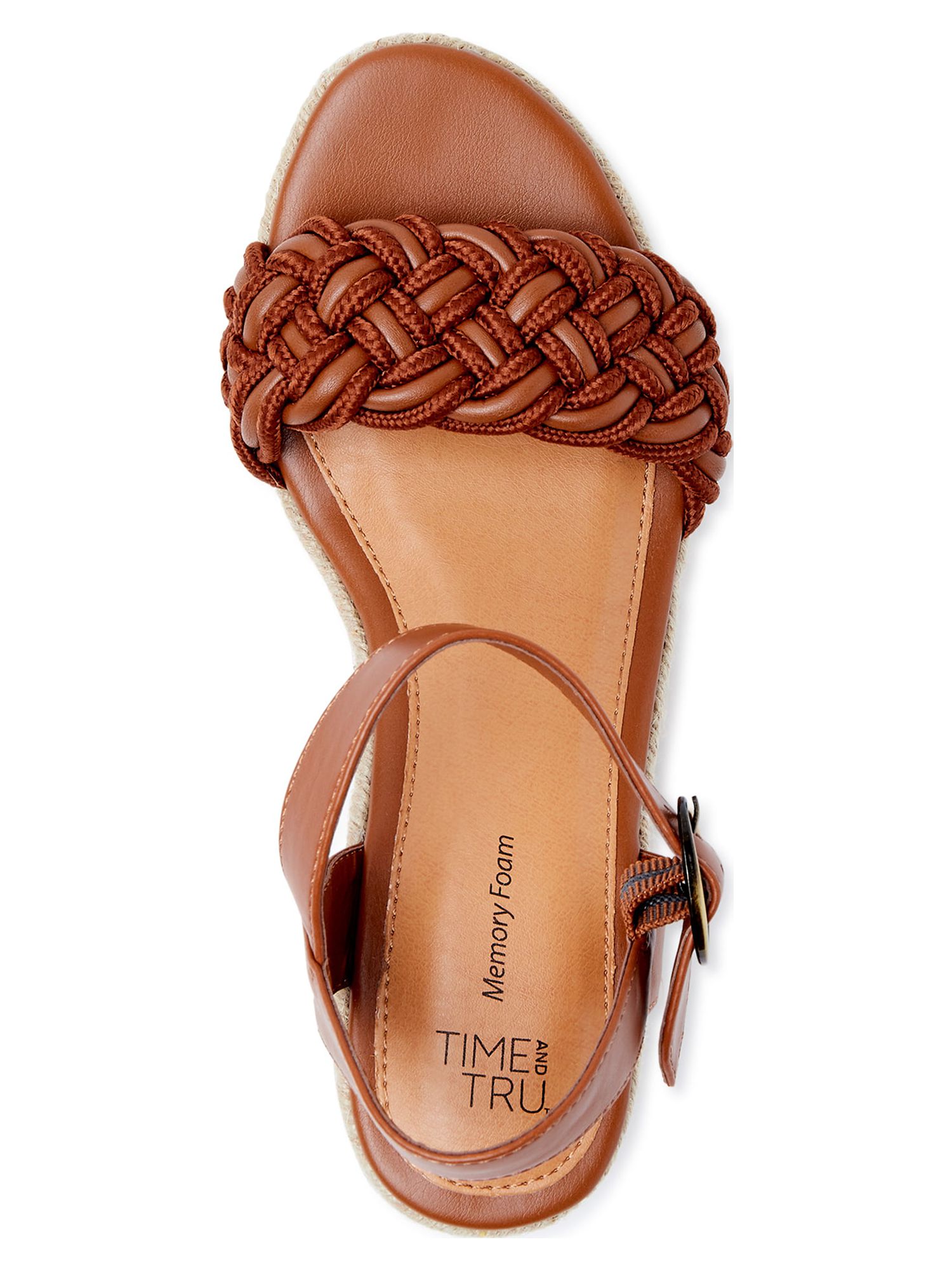 Time and Tru Women's Braided Wedge Sandals, Wide Width Available - image 2 of 5
