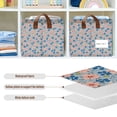 thumbnail image 4 of Yayeee Foldable Storage Basket for Shelves with Handles Waterproof Cloth Bins, Small Pink Flower, 4 of 7