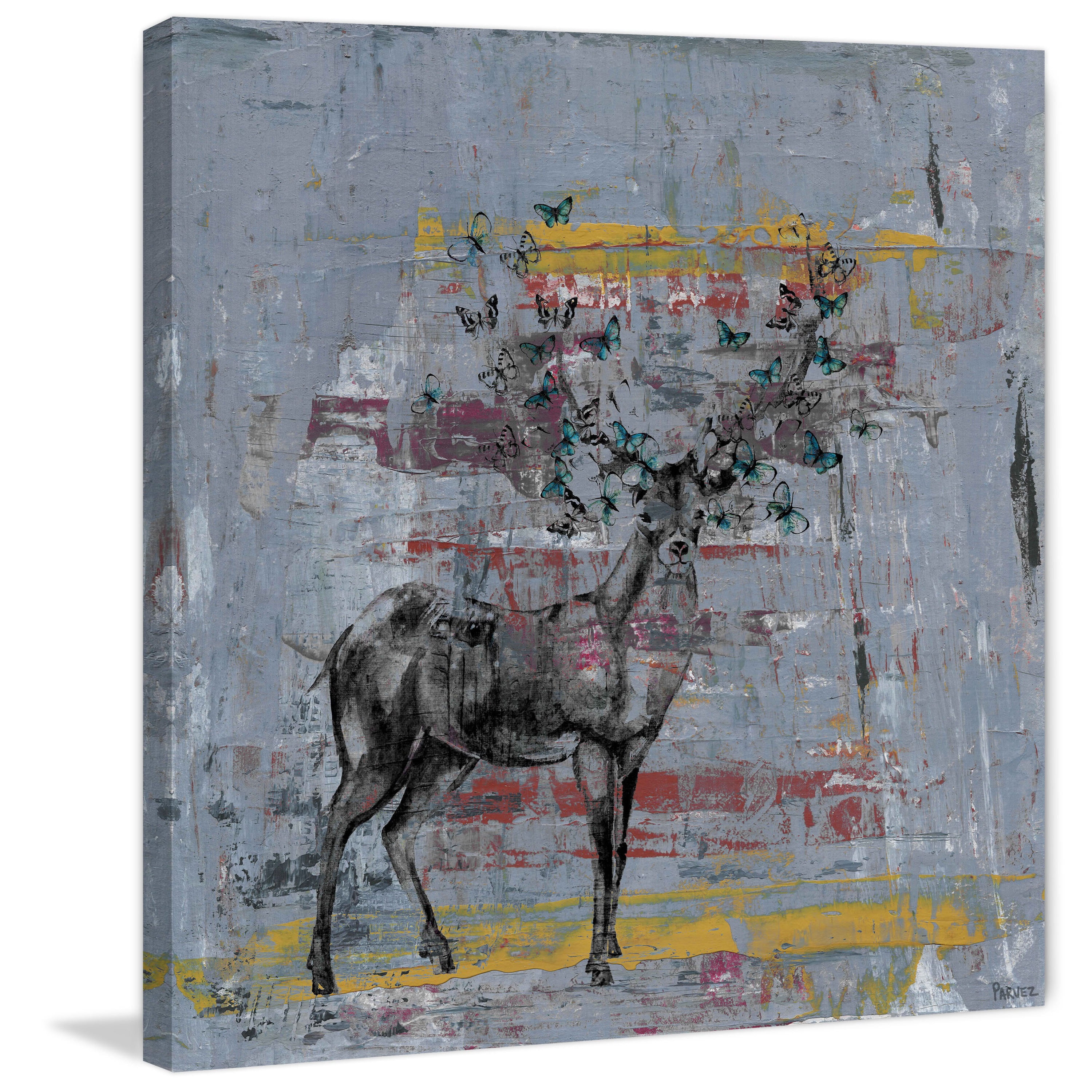 Full Antlers Painting Print on Wrapped Canvas