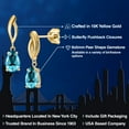 thumbnail image 2 of Gem Stone King 10K Yellow Gold Paraiba Topaz Stud Dangle Earrings for Women | 2.00 Cttw | Gemstone November Birthstone | Pear Shape 8X5MM, 2 of 6