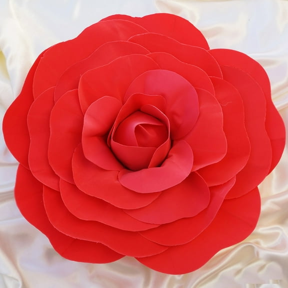 Efavormart 2 Pack 20” 3D Craft Rose Red Real Feel Foam Rose for DIY Wedding Bouquets Arrangements Party Home Decorations