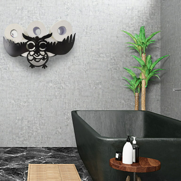 Cute Swan Animal Paper Holders,Black Metal Toilet Tissue Holder,Decorative  Metal Paper Holder,Toilet Paper Storage for Bathrooms,FreeStanding Metal