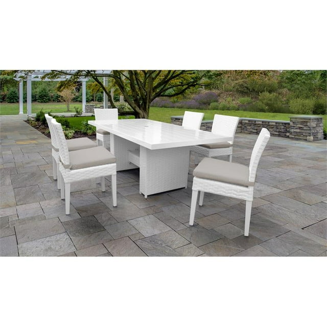 Table de Salle à Manger Rectangulaire avec 6 Chaises Sans Bras Monaco
