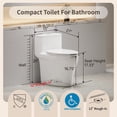 thumbnail image 2 of KK KE KING Compact One Piece Toilet with Comfort Chair Seat ADA Height 17.33", Elongated Dual Flush 0.8/1.28 GPF and MAP 1000g, Low Profile Tank, 12'' Rough-in, 2 of 7