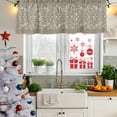 thumbnail image 5 of 2 Pack Japanese Valances for Windows Bedroom Living Room Window Treatments, Grey Simple Traditional Flowers Leaves Pattern Rod Pocket Valance Drapes Short Kitchen Curtains Over Sink 60"x18", 5 of 8
