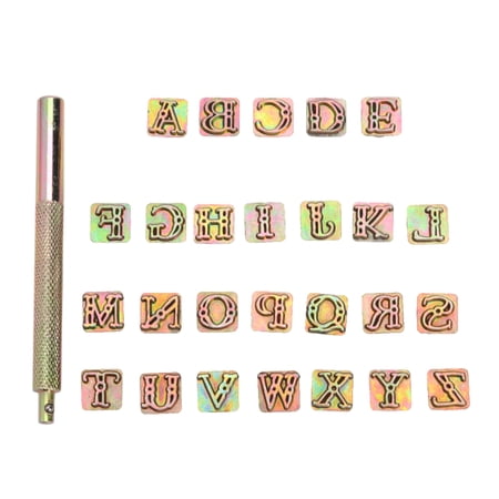 Yguping Zinc Alloy English Letters Stamping Symbol Set 26 Stamps Leather Decor Craft
