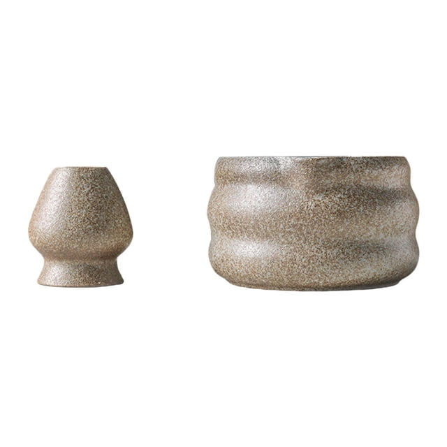 2 piezas de cuenco japonés para matcha y soporte para batidor, cuenco para mezclar matcha, cerámica moderna Color de cerámica