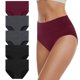 thumbnail image 1 of XmhyTop 5 Piezas de Bragas para Mujer Algodón Cintura Alta. Suaves, Transpirables y Elásticas, Cobertura Total, Color Multicolor F, Talla M, 1 of 5