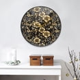 thumbnail image 5 of Wall Clock Battery Operated Non-Ticking Silent for Living Room Bedroom Kitchen Office Decor Gold Flowers and Leaves 9.5", 5 of 10