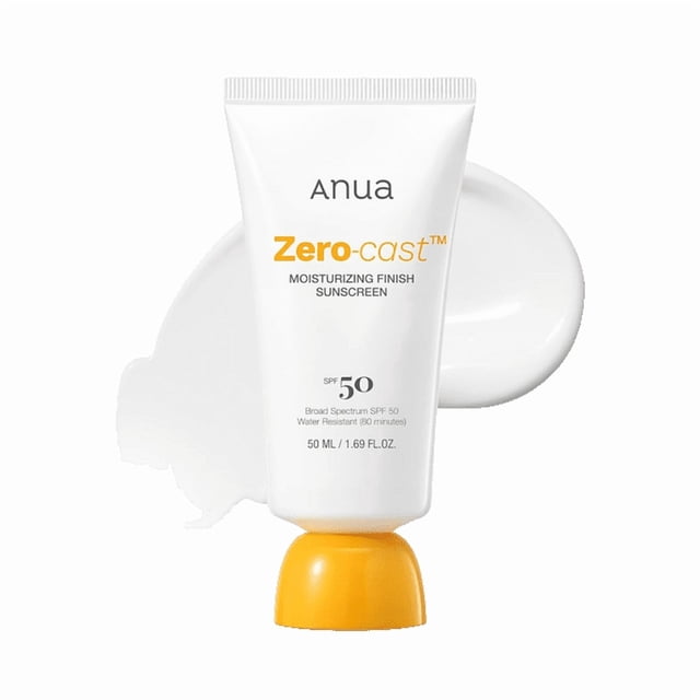Protector solar Anua Zero-Cast, acabado hidratante, 50 ml, SPF50+