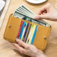 thumbnail image 5 of Genuine Leather Short Wallets Multifunction Soft Cowhide Students Small Coin Purse Card Holder Money Bag for Men Women (Coffee), 5 of 7
