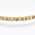 thumbnail image 3 of Brass Claw Chain Stretch Bracelets with Rhinestone AB color Plated Golden Topaz AB 2 inch(5cm) 2mm, 3 of 4